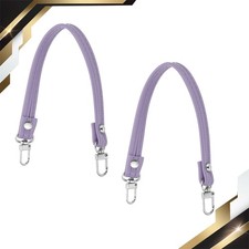 2Pcs Leather Purse Handle Strap 10" Purse Strap DIY Replacement Purple
