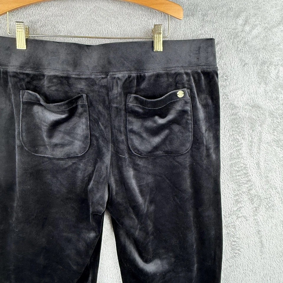 Pantalones Lilly Pulitzer Mallie para mujer L negro terciopelo salón joggers suaves acogedores Y2K Foto 4 de 4