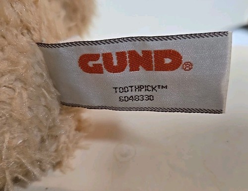Gund Toothpick Teddy Bear Stuffed Animal Plush Beige Tan 15" 6048330 - Picture 6 of 9