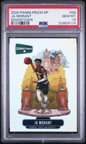 2020 Panini Prizm Draft Picks Ja Morant Downtown PSA 10 Memphis Grizzlies