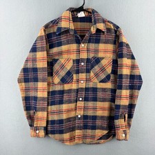 Vintage Big Mac Flannel Shirt Mens Small Cotton Plaid 70s 80s JC Penney Button