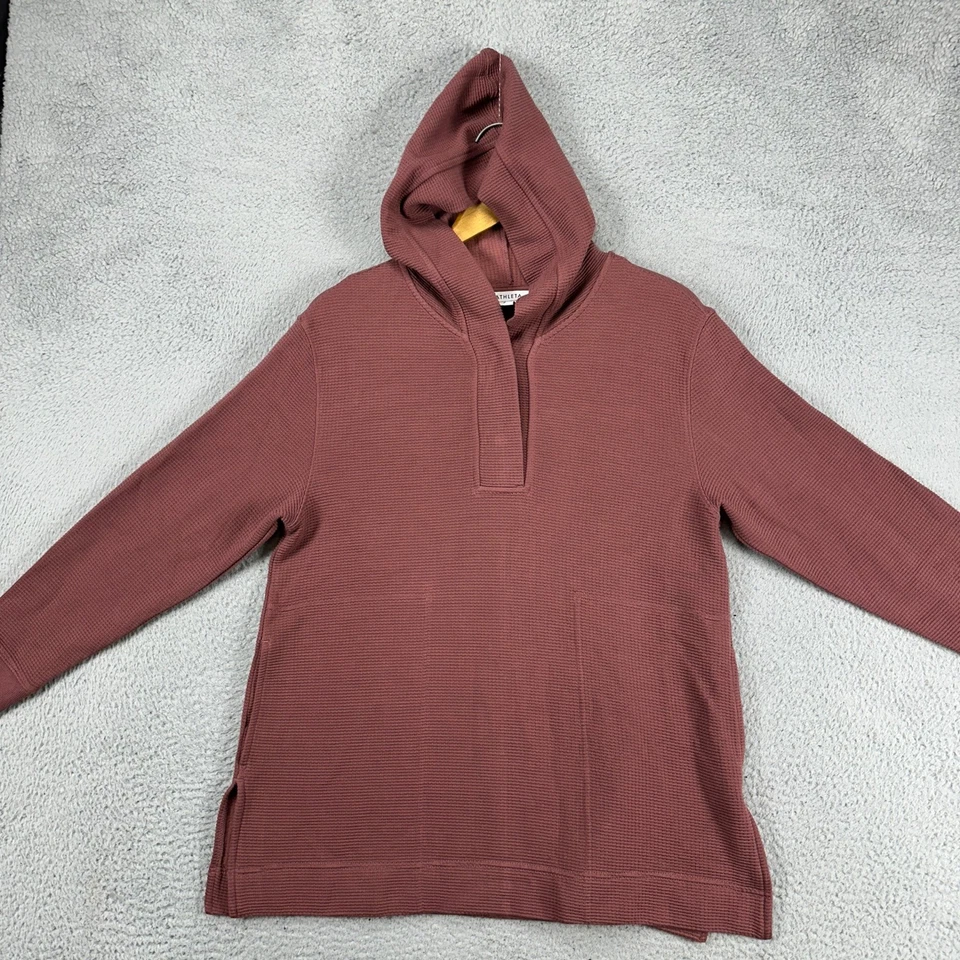 Athleta Womens Coaster Luxe Waffle Sudadera con capucha y suéter pequeño Tawny Rose Pullover Knit Foto 2 de 4