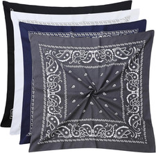100 Cotton 27" x 27" Large Bandanas for Men Women, Multi-Purpose Bandana