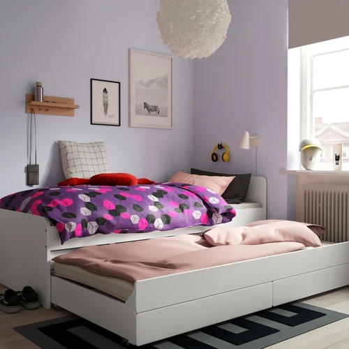 single bed with mattress