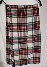 Vintage Rare 1960's Saks Fifth Avenue The Young Circle Plaid Skirt Wool Kilt