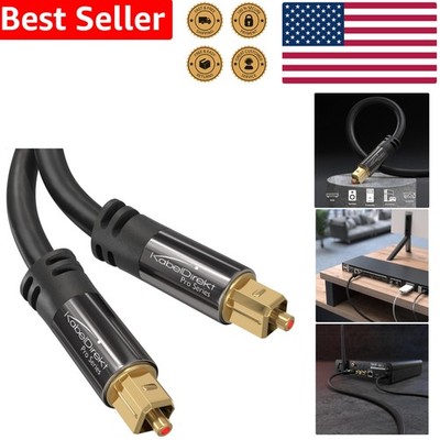 Durable Toslink Optical Audio Cable 10ft Metal Connector Fiber Optic Cord
