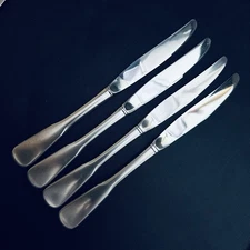 Oneida 18/8 Stainless Colonial Boston Minuteman 4 dinner knives 9" EUC