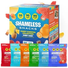Shameless Snacks Candy Carnival - Healthy Low Sugar Snacks with Pineapple, Mango
