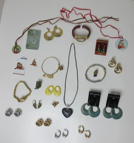 Misc. Jewelry Lot Earrings Pins Bracelets Watches Some New