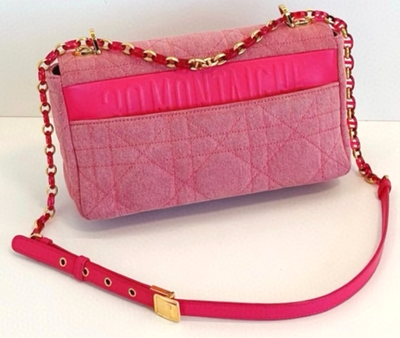 Christian Dior Caro MM Denim Shoulder bag Pink Women Handbag | eBay