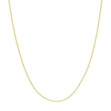 0.60mm Rope Chain Real 14K Yellow Gold 18"