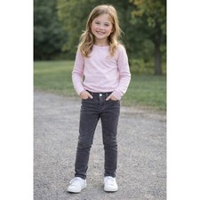 Mayoral Kids Gray Corduroy Pants Slim Fit Adjustable Waist Size 7 122cm