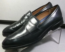 157929 PF50 MEADE MEN SHOE SIZE 8 M BLACK LEATHER SLIP-ON BY JOHNSTON & MURPHY