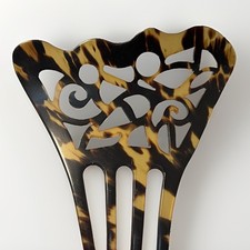 Antique Art Deco Faux Tortoise Shell Hair Comb Mantilla Curved