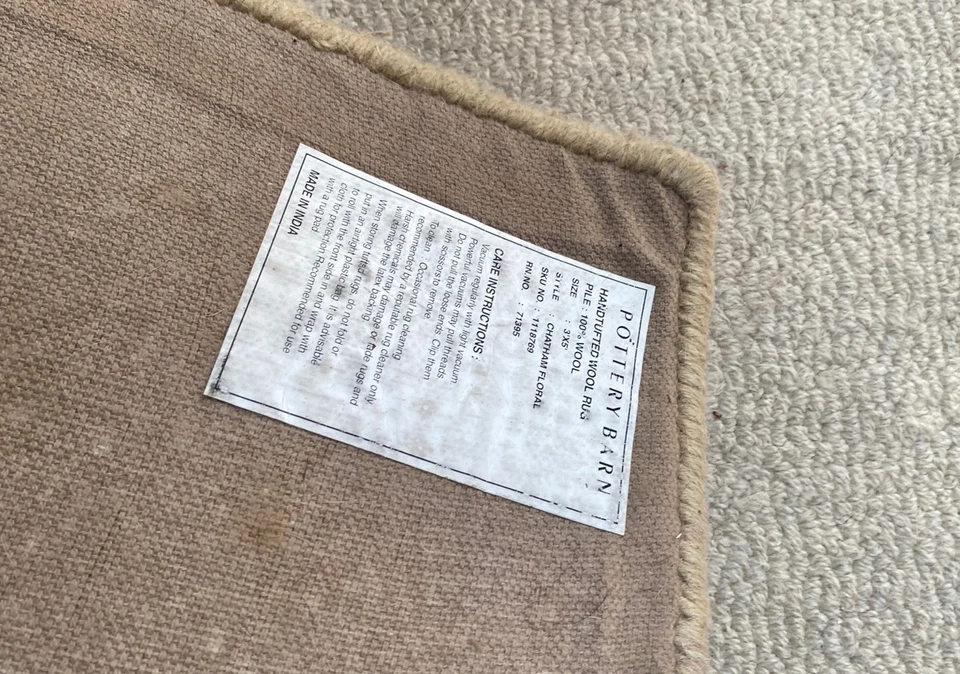 ВИНТАЖНЫЙ небольшой шерстяной ковер 3x5!00%. Ручной работы 1 Prsn ;) 1 индийский VG состоянии товара - Изображение 4 из 4