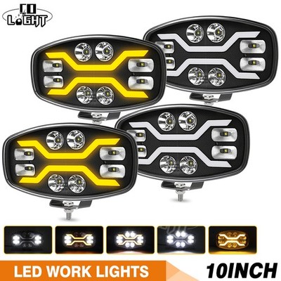 4X LKW LED Fernscheinwerfer Positionslicht DRL Gelb Weiß Traktor Offroad 12/24V