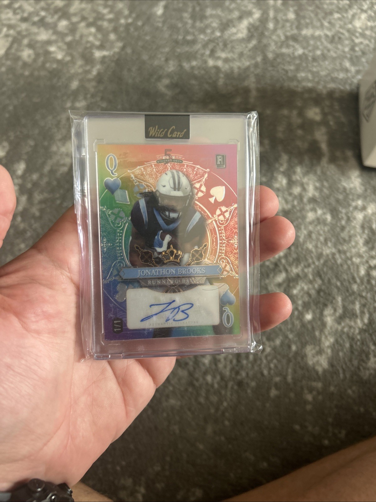 Jonathan Brooks Wild Card 5 Card Draw 1/1 Auto Panthers view 1