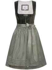 MarJo Dirndl Beatrice 65cm Länge grün Samtdirndl Mididirndl Damen Samt
