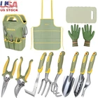 12 Piece Garden Tool Set Ergonomic Aluminum Gardening Tools Storage Bag Gloves