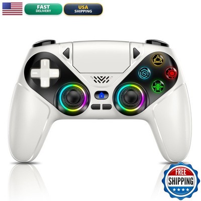 Gamrombo LED Wireless Controller for PS5/PS5 Pro/Slim/PC - White