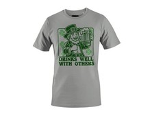 Drinks Well with Others Funny St. Patricks Day Leprechaun Men's T-shirt