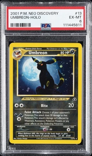 2001 POKEMON NEO DISCOVERY #13 UMBREON-HOLO PSA 6