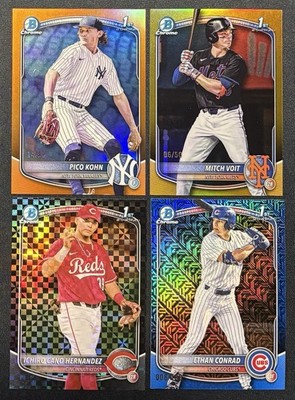 Lot(4) 2025 Bowman Chrome 1st! Conrad! Voit! Kohn! Ichiro! /10! /25! /50! /150!