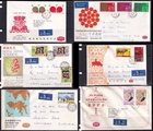 Hong Kong FDC 1972-73 Year Complete First Day Covers, All Air Mails to UK
