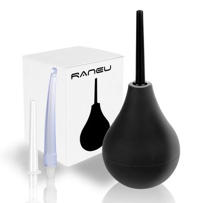 RANEU Enema Bulb Anal Douche Kit for Women & Men 4 Piece Set, Black