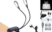 Music Stand Light, 1/2/4/10 Pack Clip on LED Book Lights, USB and 1 Pack Black
