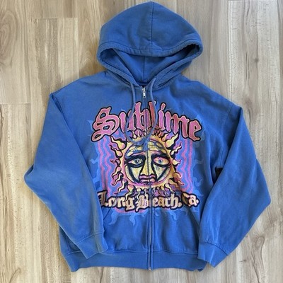 Divided by H&M Blue Full Zip Hooded Hoodie Sublime Long Beach CA Graphic S