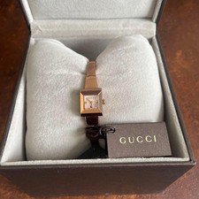 GUCCI 128.5 Horsebit Wristwatch Pink Gold Color