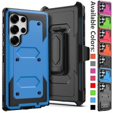 For Samsung Galaxy S23 S21 S20 FE S22 Ultra Case Shockproof Hard Cover Belt Clip