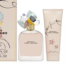 Marc Jacobs Perfect 2 piece travel exclusive Gift Set 3.3 oz EDP+ 2.5 lotion...