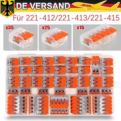 75Tlg Für Wago Klemmen WegeKlemme Hebel 221-412/221-413/221-415 Hebelklemmen Set