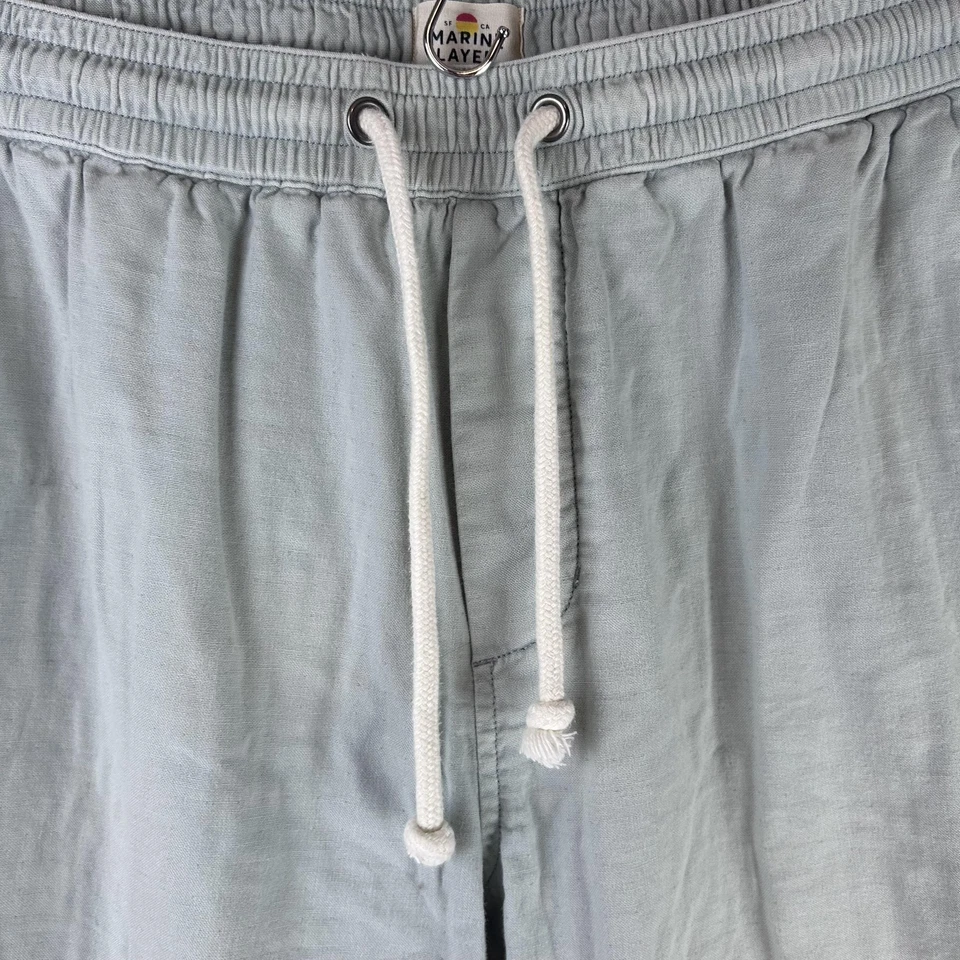 Marine Layer Pants Mens XL Light Green Jogger Drawstring Relaxed Linen Blend - Image 3 of 4