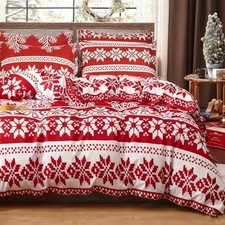 Christmas Duvet Cover Queen - Queen 90" x 90" 01 - Snowflake No Comforter 