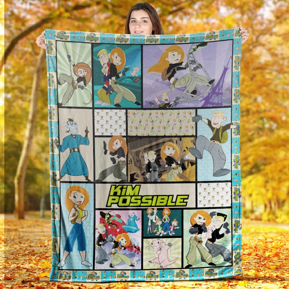 Kim Possible Blanket, Kim Possible Cartoon TV Series Fleece Sherpa Blanket