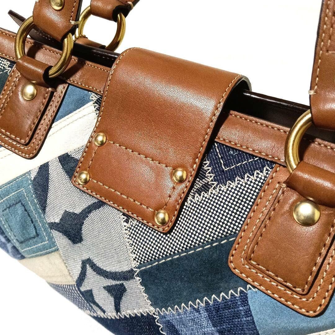 Coach Patchwork Signature Denim Y2K Turn Lock 2Way Mi… - Gem