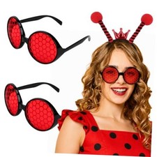Alien  Bug Glasses Set Halloween Costume 2 Pack Red Lady Bug Glasses