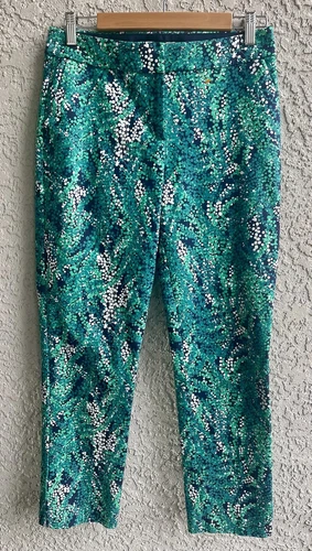 Boden Richmond Trouser Women’s Pants Sz 6R Green Sea Grapes Comfort Stretch NWOT