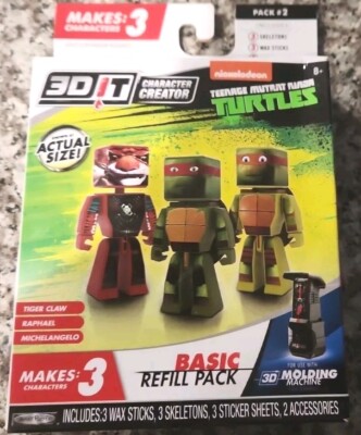 TMNT 3D IT CHARACTER CREATOR Tiger Claw, Raphael & Michelangelo NEW