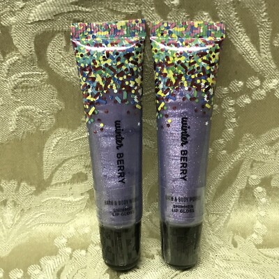 Bath & Body Works  WINTER BERRY  HOLIDAY SHIMMERING LIPGLOSS Set Of 2 SEALED