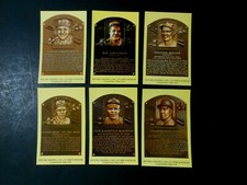 6 VTG. BASEBALL HALL OF FAME GOLD PLAQUE POSTCARDS DODGERS KOUFAX ROBINSON CAMPY