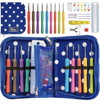 Be Craftee Häkelnadel Set & Koffer mit 9 Nadeln & 22 Zubehörteilen Neu