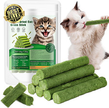 30G Cat Grass Teething Stick, Delicious Cat Treat Snack Edible Cat Chew Toy for
