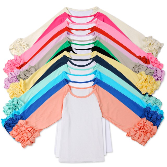 raglan ruffle sleeve shirts
