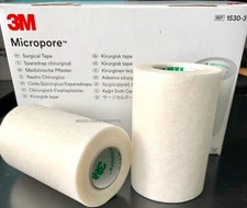 3M Micropore PAPER Surgical Medical Tape 3" x 10 yds - 1, 2, 3, 4, or 8 Rolls