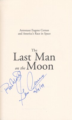 EUGENE GENE CERNAN Autographed Signed Book NASA Astronaut Apollo