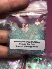 TBSP Solvent Resistant LIGHT BLUE UNICORN ICY BUTTERFLY Glitter Epoxy US Seller